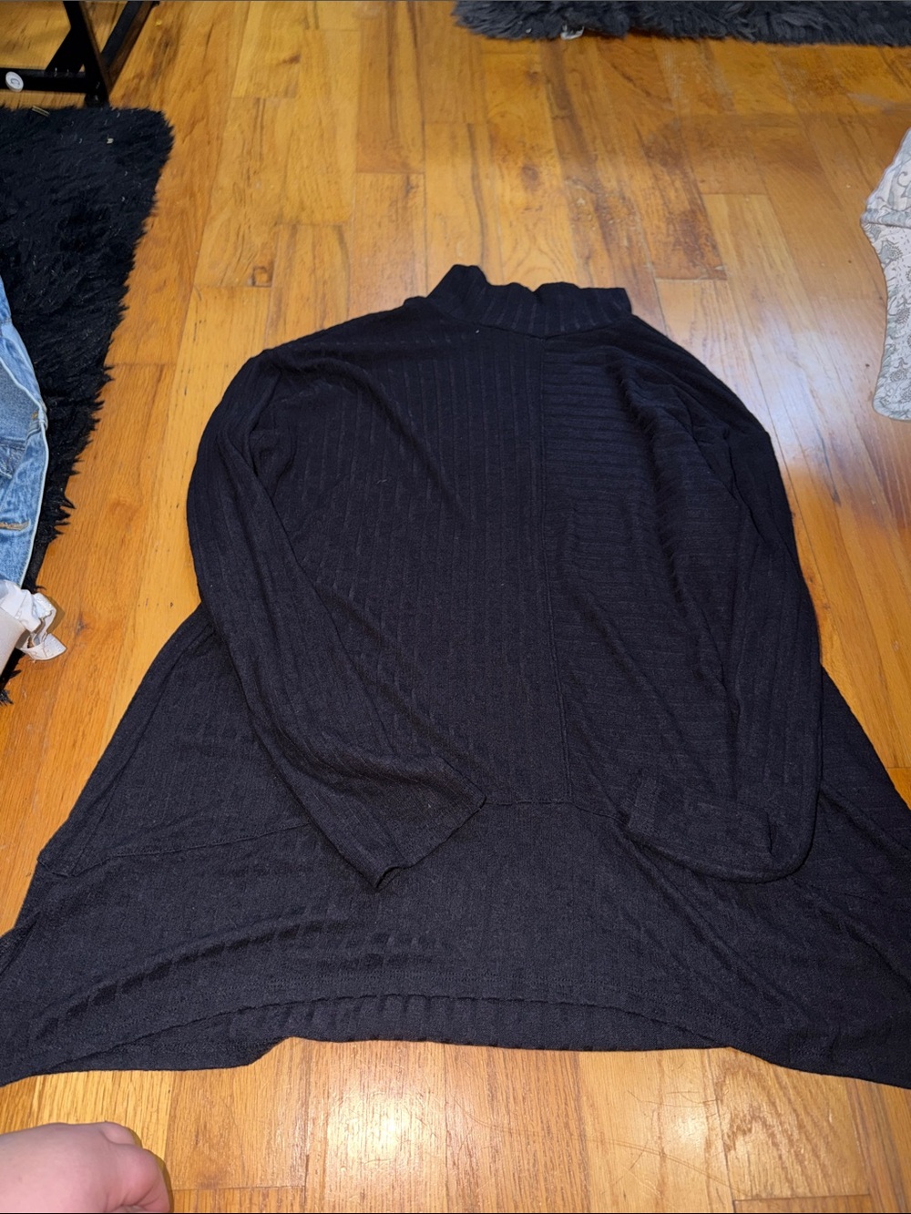 Apt. 9 Black Ribbed Long Sleeve Turtleneck Top